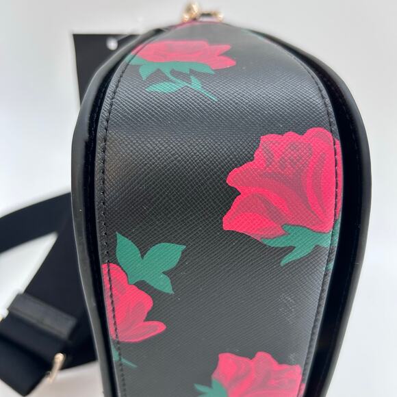 NWT Kate Spade Madison Rose Toss Printed Saddle Crossbody Bag MSRP $349 KE533 - Picture 4 of 11